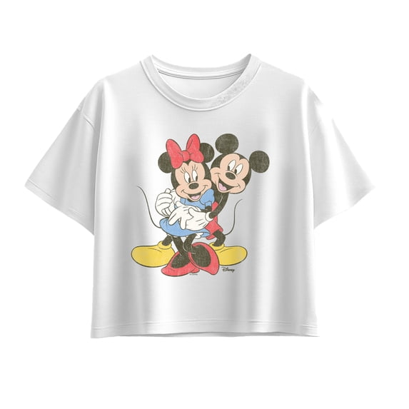 Disney - Mickey Minnie Hug - Youth Girls Boxy T-Shirt
