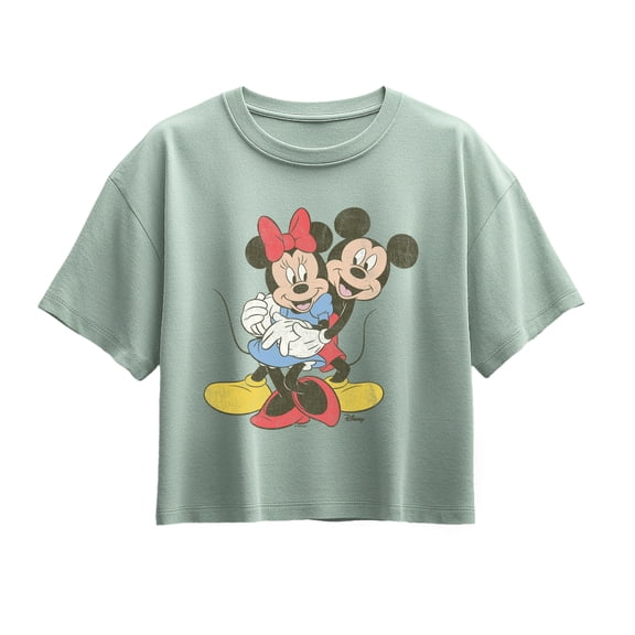 Disney - Mickey Minnie Hug - Youth Girls Boxy T-Shirt