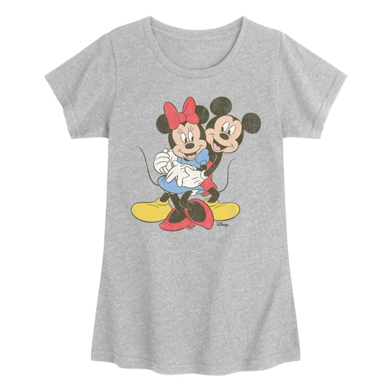 Disney - Mickey Minnie Hug - Youth Girls Fitted Short Sleeve T-Shirt