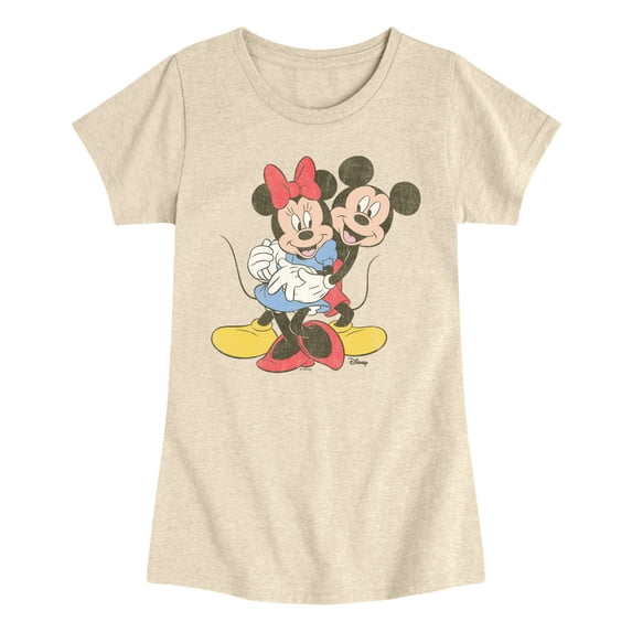 Disney - Mickey Minnie Hug - Youth Girls Fitted Short Sleeve T-Shirt