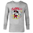 thumbnail image 1 of Disney Mickey & Minnie I Love Us Valentine’s Day Retro - Long Sleeve T-Shirt for Men - Customized-Athletic Heather, 1 of 5