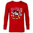 thumbnail image 1 of Disney Mickey & Minnie I Love Us Valentine’s Day Retro - Long Sleeve T-Shirt for Men - Customized-New Red, 1 of 5