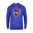 thumbnail image 1 of Disney Mickey & Minnie I Love Us Valentine’s Day Retro - Pullover Hoodie for Adults - Customized-Royal, 1 of 5