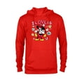 thumbnail image 1 of Disney Mickey & Minnie I Love Us Valentine’s Day Retro - Pullover Hoodie for Adults - Customized-Red, 1 of 5