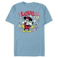 thumbnail image 1 of Disney Mickey & Minnie I Love Us Valentine’s Day Retro - Short Sleeve Blended T-Shirt for Adults - Customized-Ocean Blue, 1 of 5