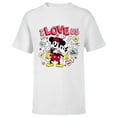 thumbnail image 1 of Disney Mickey & Minnie I Love Us Valentine’s Day Retro - Short Sleeve T-Shirt for Kids - Customized-White, 1 of 5