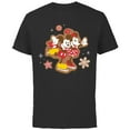 thumbnail image 1 of Disney Mickey & Minnie Ice Skating Gingerbread Holiday - Short Sleeve Cotton T-Shirt for Adults - Customized-Black, 1 of 5