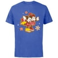 thumbnail image 1 of Disney Mickey & Minnie Ice Skating Gingerbread Holiday - Short Sleeve Cotton T-Shirt for Adults - Customized-Royal Heather, 1 of 5