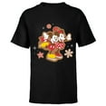thumbnail image 1 of Disney Mickey & Minnie Ice Skating Gingerbread Holiday - Short Sleeve T-Shirt for Kids - Customized-Black, 1 of 5