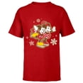 thumbnail image 1 of Disney Mickey & Minnie Ice Skating Gingerbread Holiday - Short Sleeve T-Shirt for Kids - Customized-Red, 1 of 5