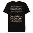 thumbnail image 1 of Disney Mickey & Minnie Ice Skating Ugly Christmas Sweater - Short Sleeve Blended T-Shirt for Adults - Customized-Black, 1 of 5