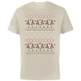 thumbnail image 1 of Disney Mickey & Minnie Ice Skating Ugly Christmas Sweater - Short Sleeve Cotton T-Shirt for Adults - Customized-Natural, 1 of 5
