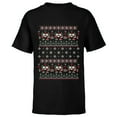 thumbnail image 1 of Disney Mickey & Minnie Ice Skating Ugly Christmas Sweater - Short Sleeve T-Shirt for Kids - Customized-Black, 1 of 5