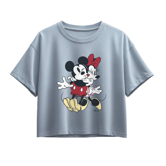 Disney - Mickey Minnie Kiss - Youth Girls Boxy T-Shirt