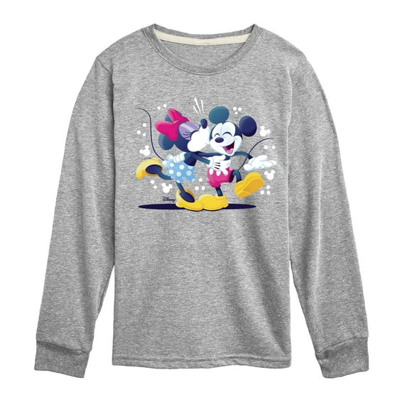 Disney - Mickey Minnie Kiss - Youth Long Sleeve Graphic T-Shirt