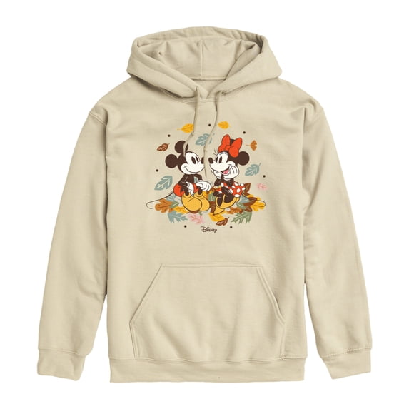 Disney - Mickey Minnie Leaf Pile - Men's Fleece Hoodie Sweatshirt