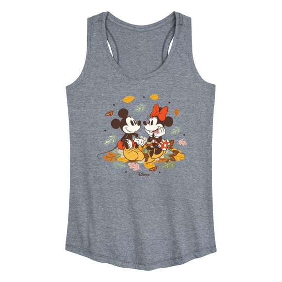 Disney - Mickey Minnie Leaf Pile - Women's Racerback Tank Top