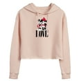 thumbnail image 1 of Disney - Mickey Minnie Love - Juniors Cropped Pullover Hoodie, 1 of 4