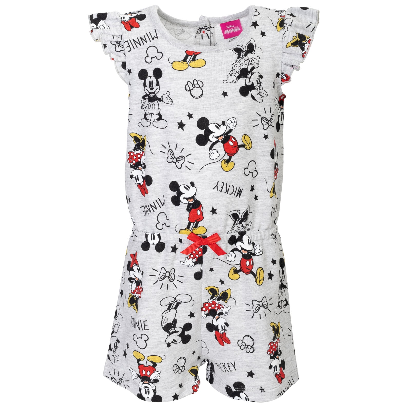 Disney Mickey & Minnie Mouse Baby Girls' Sleeveless Romper, 7-8