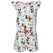 Disney Mickey & Minnie Mouse Baby Girls' Sleeveless Romper, 7-8