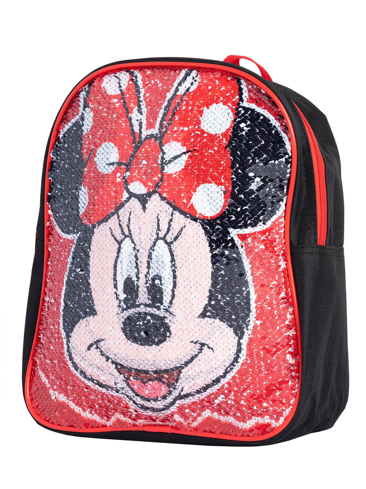 Disney Mickey & Minnie Mouse Backpack 12" Reversible Sequins Black Red - image 1 of 4