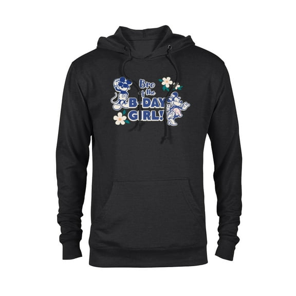 Disney Mickey & Minnie Mouse Birthday Bro of the B-Day Girl - Pullover Hoodie for Adults - Customized-Black