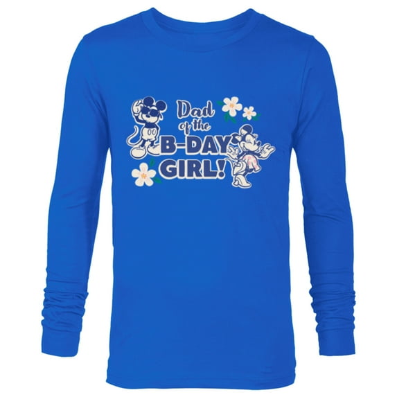 Disney Mickey & Minnie Mouse Birthday Dad of the B-Day Girl - Long Sleeve T-Shirt for Men - Customized-Navy