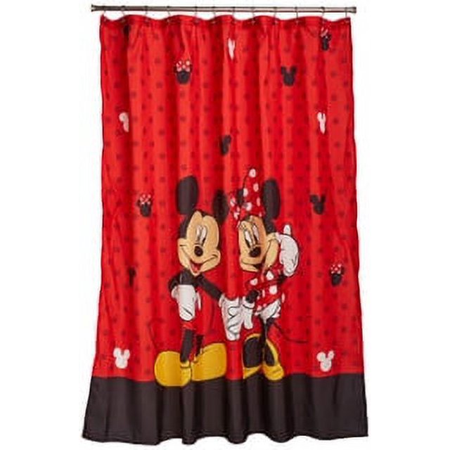 Disney Mickey & Minnie Mouse Classic Shower Curtain, Kids Bathroom