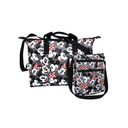 Disney Mickey & Minnie Mouse Duffel & Passport Bag Travel Set Weekender