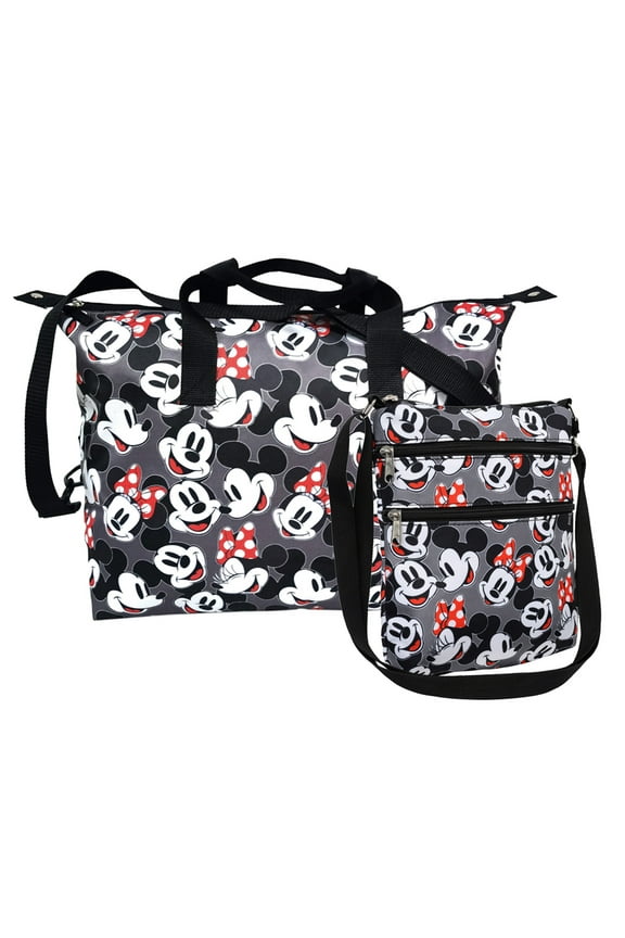 Mickey & Minnie Mouse Duffel & Passport Bag Travel Set Weekender
