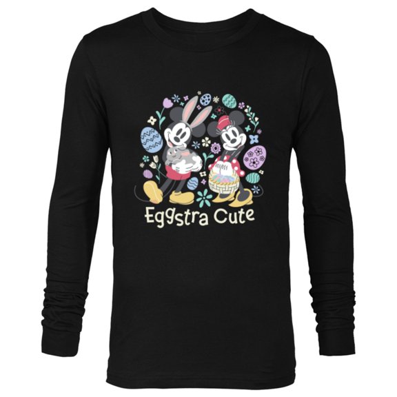 Disney Mickey & Minnie Mouse Easter Eggs Spring Eggstra Cute - Long Sleeve T-Shirt for Men - Customized-Black