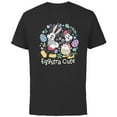thumbnail image 1 of Disney Mickey & Minnie Mouse Easter Eggs Spring Eggstra Cute - Short Sleeve Cotton T-Shirt for Adults - Customized-Black, 1 of 5
