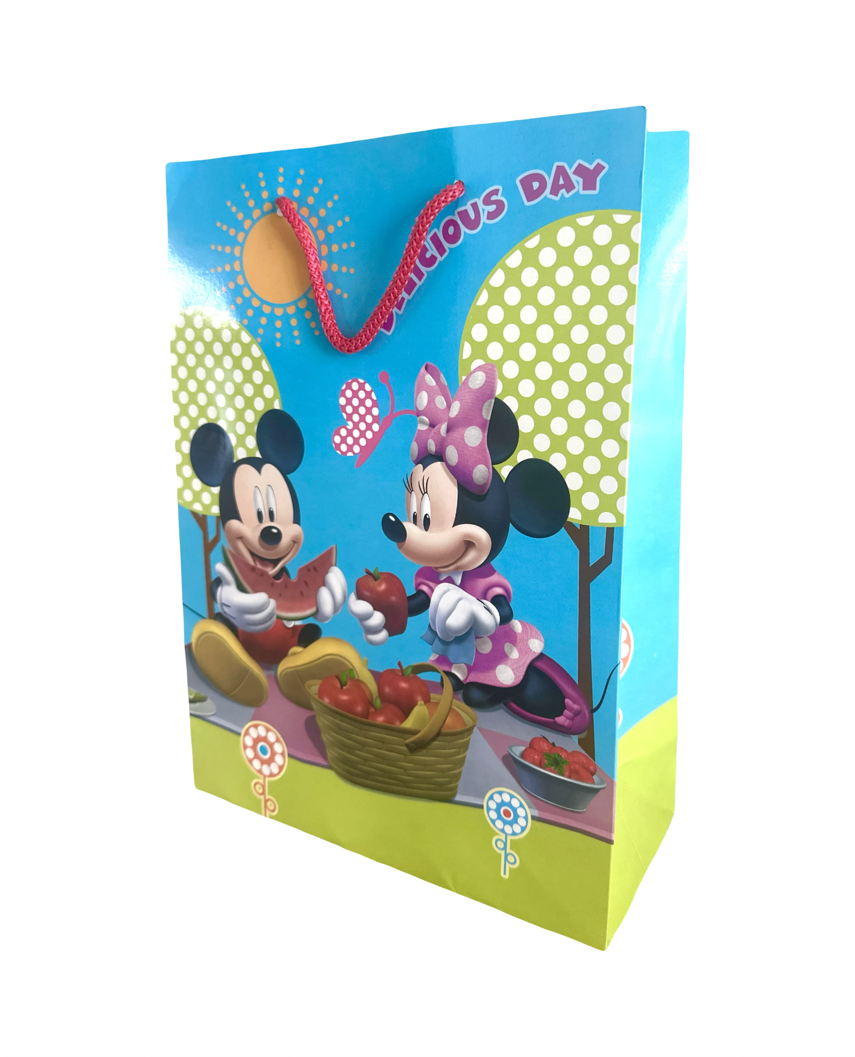 Disney Mickey Minnie Mouse Gift Bag Delicious Day 14in x 10in Disney Gift Bag