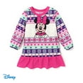 thumbnail image 1 of Disney Mickey Minnie Mouse Girls Christmas Dresses Pink Holiday Bohemian Dresses Outfits Sizes 2-6, 1 of 8
