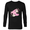 thumbnail image 1 of Disney Mickey & Minnie Mouse Holidays are Happier With You - Long Sleeve T-Shirt for Men - Customized-Black, 1 of 5