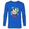 thumbnail image 1 of Disney Mickey & Minnie Mouse In Holiday Style - Long Sleeve T-Shirt for Men - Customized-Navy, 1 of 5
