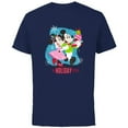 thumbnail image 1 of Disney Mickey & Minnie Mouse In Holiday Style - Short Sleeve Cotton T-Shirt for Adults - Customized-Navy, 1 of 5