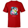 thumbnail image 1 of Disney Mickey & Minnie Mouse In Holiday Style - Short Sleeve T-Shirt for Kids - Customized-Red, 1 of 5