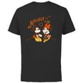 thumbnail image 1 of Disney Mickey & Minnie Mouse Love Amour Valentine - Short Sleeve Cotton T-Shirt for Adults - Customized-Black, 1 of 5