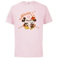 thumbnail image 1 of Disney Mickey & Minnie Mouse Love Amour Valentine - Short Sleeve Cotton T-Shirt for Adults - Customized-Soft Pink, 1 of 5