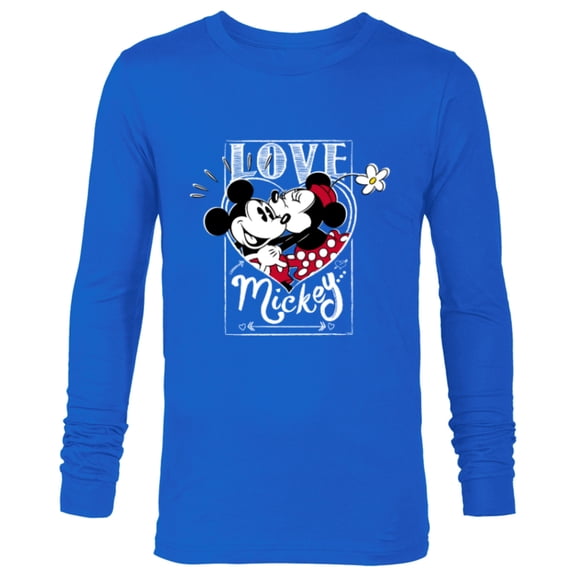 Disney Mickey & Minnie Mouse Love Mickey… Valentine’s Day - Long Sleeve T-Shirt for Men - Customized-Navy