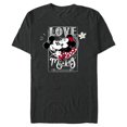 thumbnail image 1 of Disney Mickey & Minnie Mouse Love Mickey… Valentine’s Day - Short Sleeve Blended T-Shirt for Adults - Customized-Dark Heather, 1 of 5