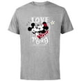 thumbnail image 1 of Disney Mickey & Minnie Mouse Love Mickey… Valentine’s Day - Short Sleeve Cotton T-Shirt for Adults - Customized-Athletic Heather, 1 of 5