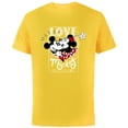 thumbnail image 1 of Disney Mickey & Minnie Mouse Love Mickey… Valentine’s Day - Short Sleeve Cotton T-Shirt for Adults - Customized-Yellow, 1 of 5