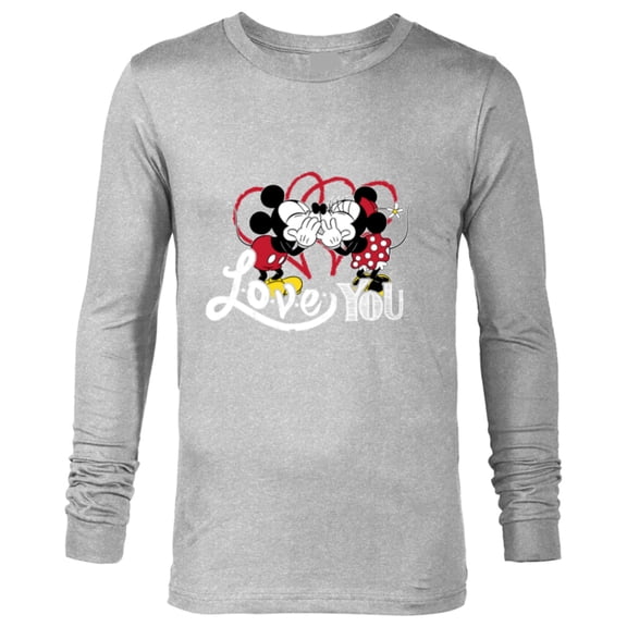 Disney Mickey & Minnie Mouse Love You Secret Valentine’s Day - Long Sleeve T-Shirt for Men - Customized-Athletic Heather