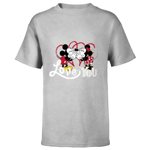 Disney Mickey & Minnie Mouse Love You Secret Valentine’s Day - Short Sleeve T-Shirt for Kids - Customized-Athletic Heather