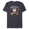 thumbnail image 1 of Disney Mickey & Minnie Mouse Love in Any Language Valentine - Short Sleeve Blended T-Shirt for Adults - Customized-Navy Heather, 1 of 5