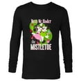 thumbnail image 1 of Disney Mickey & Minnie Mouse Meet Me Under The Mistletoe - Long Sleeve T-Shirt for Men - Customized-Black, 1 of 5