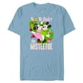 thumbnail image 1 of Disney Mickey & Minnie Mouse Meet Me Under The Mistletoe - Short Sleeve Blended T-Shirt for Adults - Customized-Ocean Blue, 1 of 5