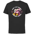 thumbnail image 1 of Disney Mickey & Minnie Mouse New Year Wishes Midnight Kisses - Short Sleeve Cotton T-Shirt for Adults - Customized-Black, 1 of 5